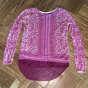 Burgundy Floral Long-sleeve Top